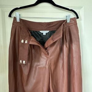 Faux Brown Leather Night Out Pants